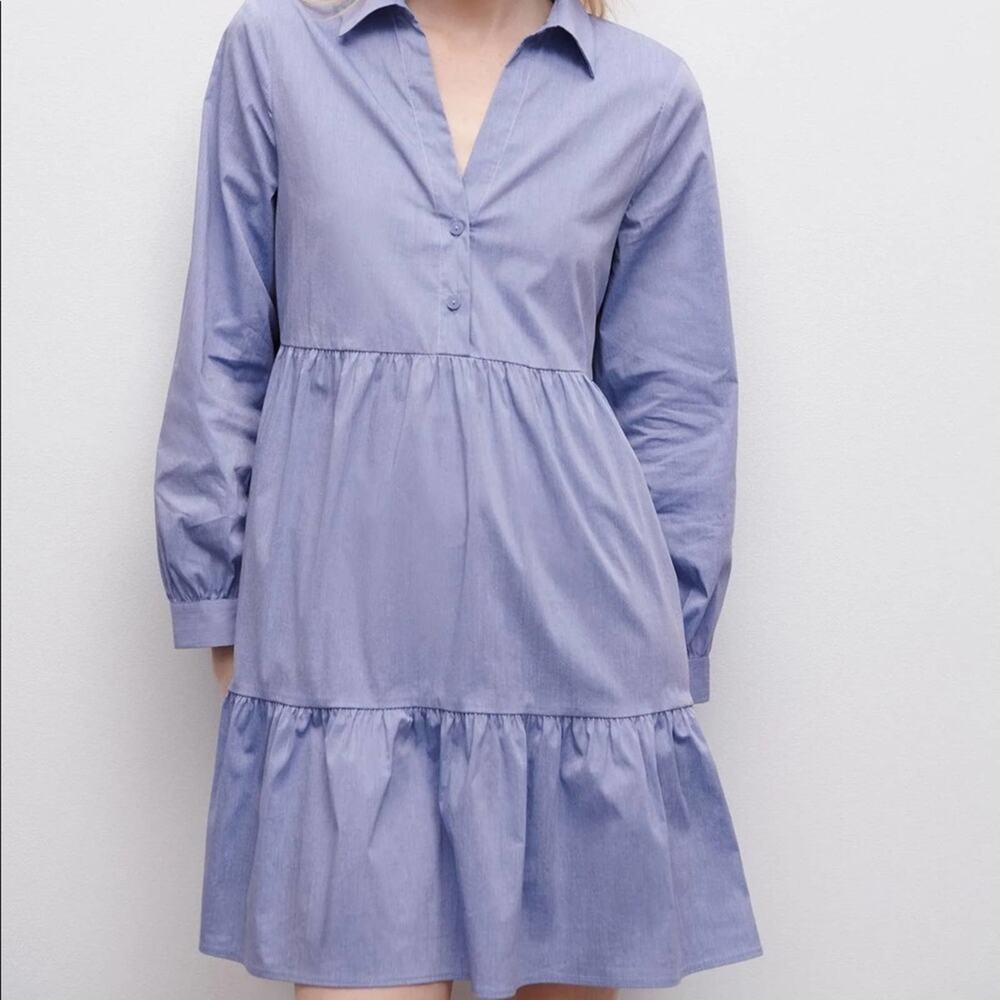 ZARA MINI SHIRT DRESS - Picture 4 of 8